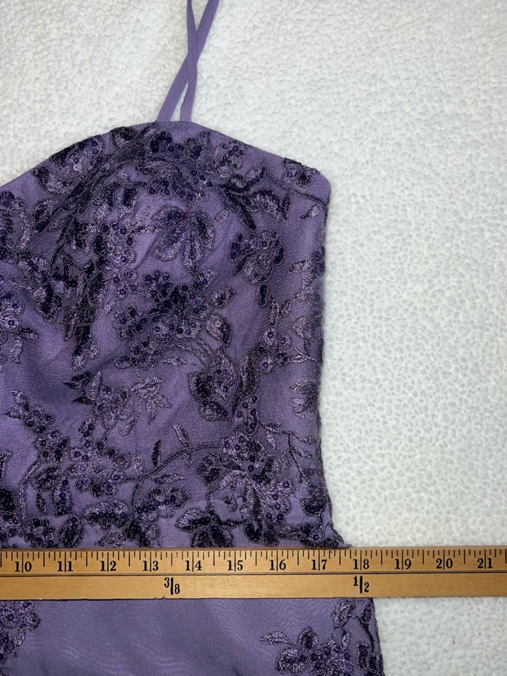 JJs House size14 NWT Purple Ruffle Chiffon Dress w/sequin/lace - Picture 7 of 13